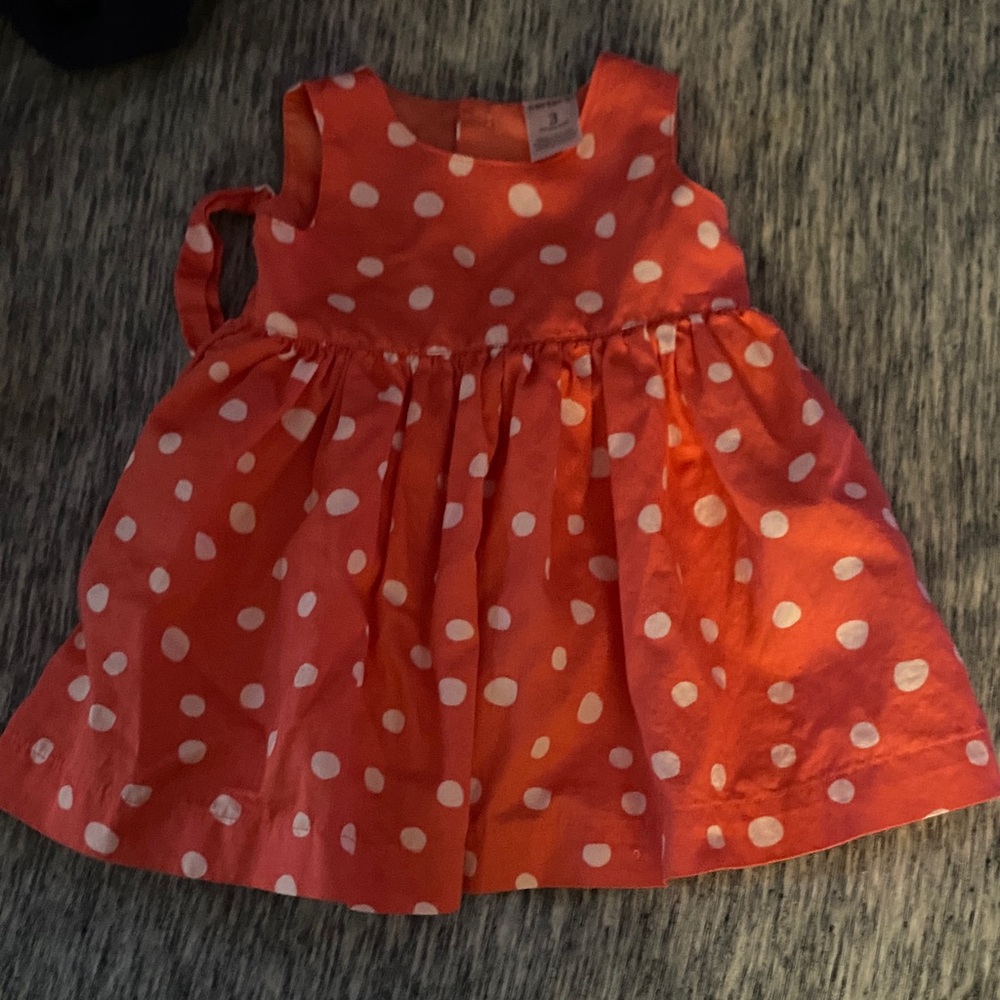 Carter's Coral Dress with White Dots
